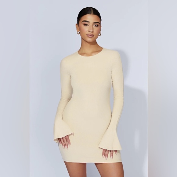 Meshki Bayley Flare Sleeve Mini Dress - Cream - Picture 2 of 7